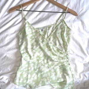 Pale green flirty tank top